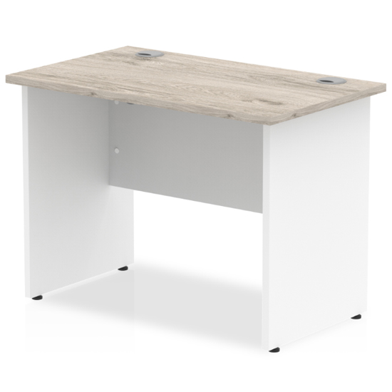 Impulse 600mm Computer Desk In Grey And White Panel End Leg