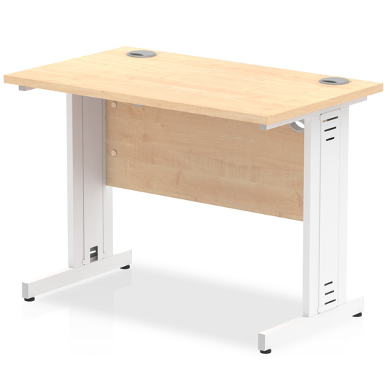 Impulse 600mm Computer Desk In Maple And White Managed Leg