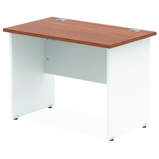 Impulse 600mm Computer Desk In Walnut And White Panel End Leg