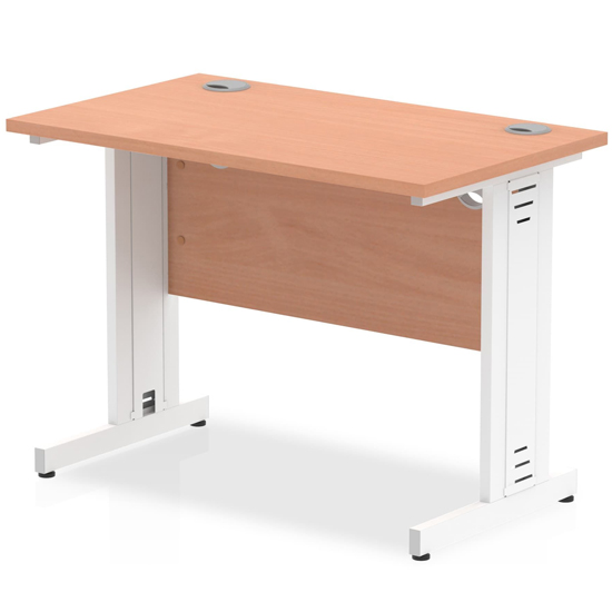 Read more about Impulse 800mm computer desk in beech and white managed leg