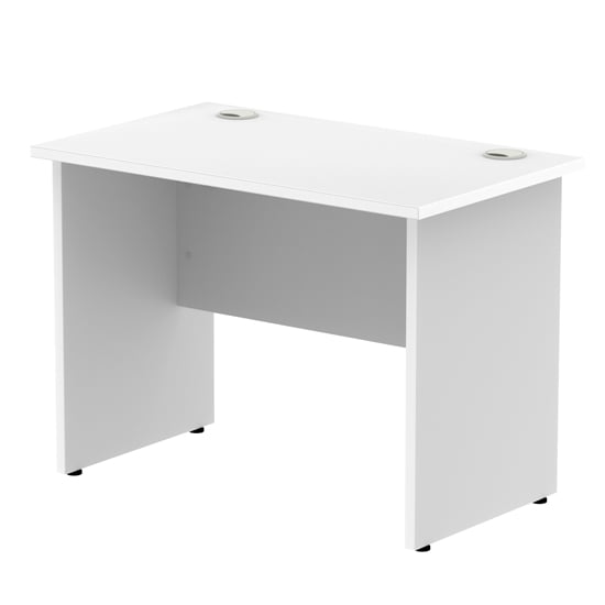 Read more about Impulse 800mm computer desk in white with panel end leg