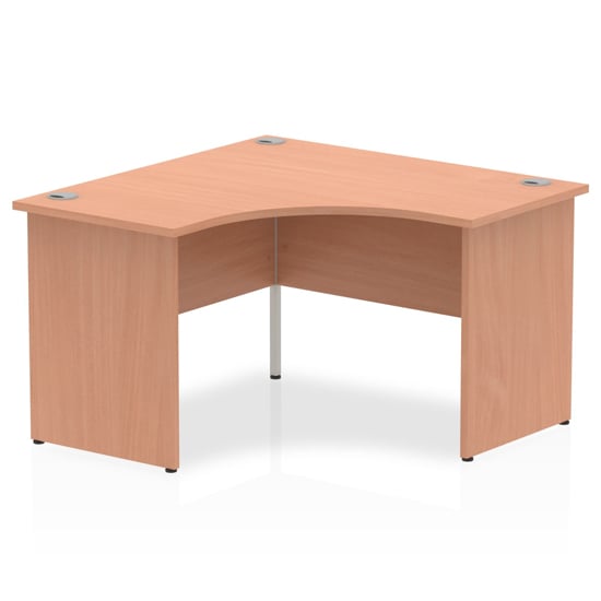 Impulse Corner Computer Desk In Beech With Panel End Leg