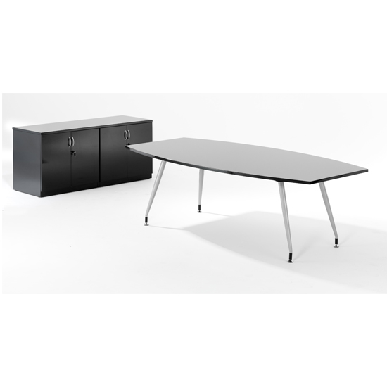 Impulse High Gloss Credenza Twin Storage Cupboard In Black