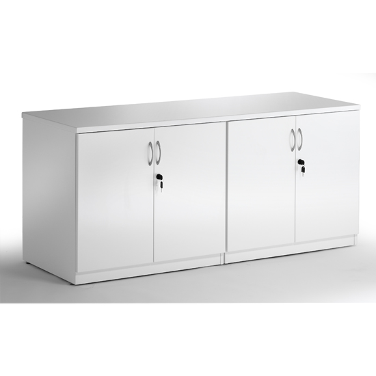 Product photograph of Impulse High Gloss Credenza Twin Storage Cupboard In White from Furniture in Fashion