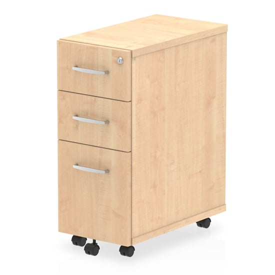 Read more about Impulse narrow wooden 3 drawers office pedestal in maple