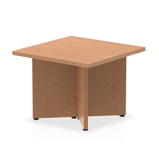 Product photograph of Impulse Square Wooden Coffee Table In Oak With Arrowhead Leg from Furniture in Fashion