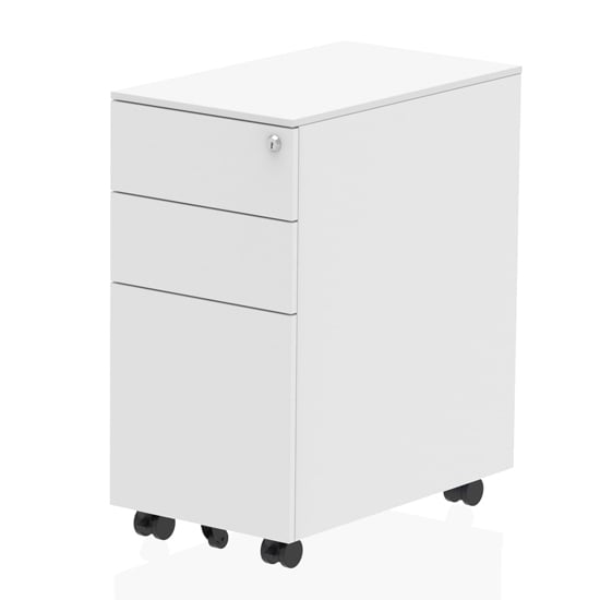 Read more about Impulse steel slim office mobile pedestal in white