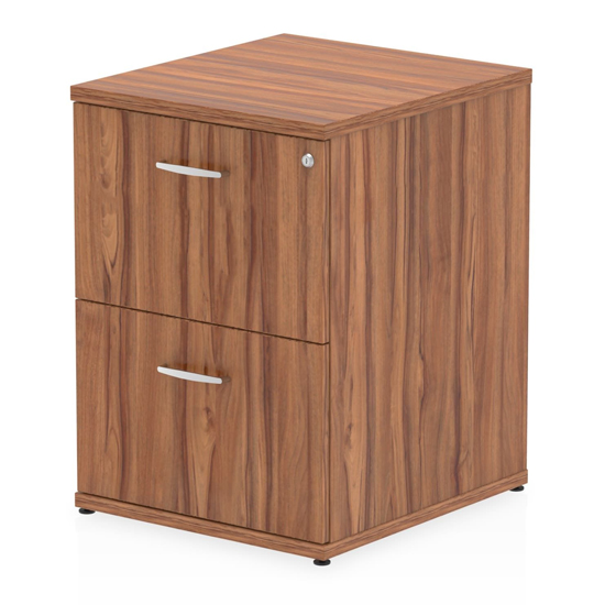 Impulse Wooden 2 Drawers Filing Cabinet In Walnut