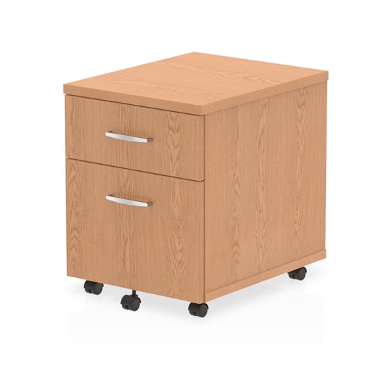 Read more about Impulse wooden 2 drawers mobile pedestal in oak