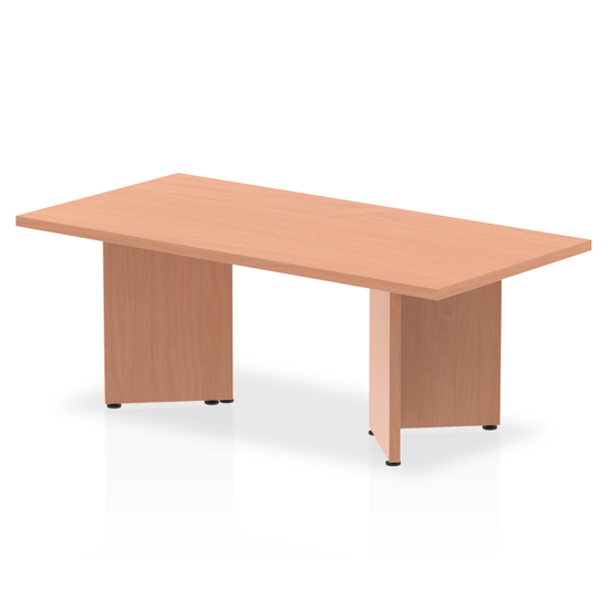 Impulse Wooden Coffee Table In Beech With Arrowhead Leg