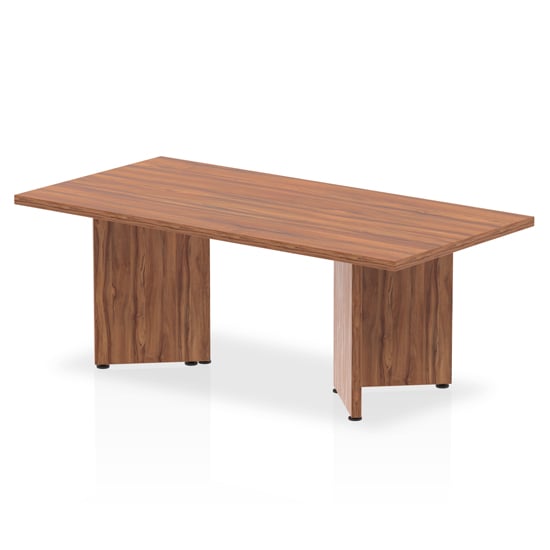 Read more about Impulse wooden coffee table in walnut with arrowhead leg