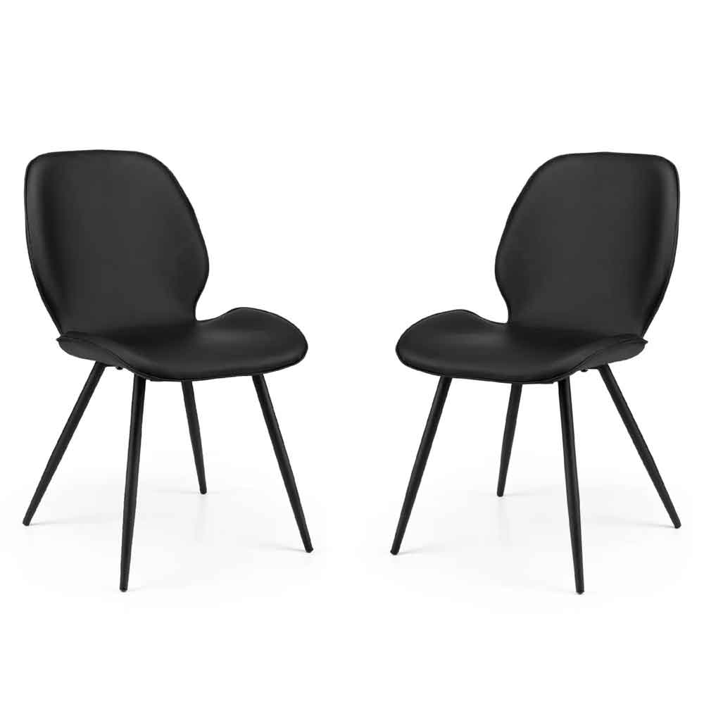 Imsera Black Faux Leather Dining Chairs in Pair