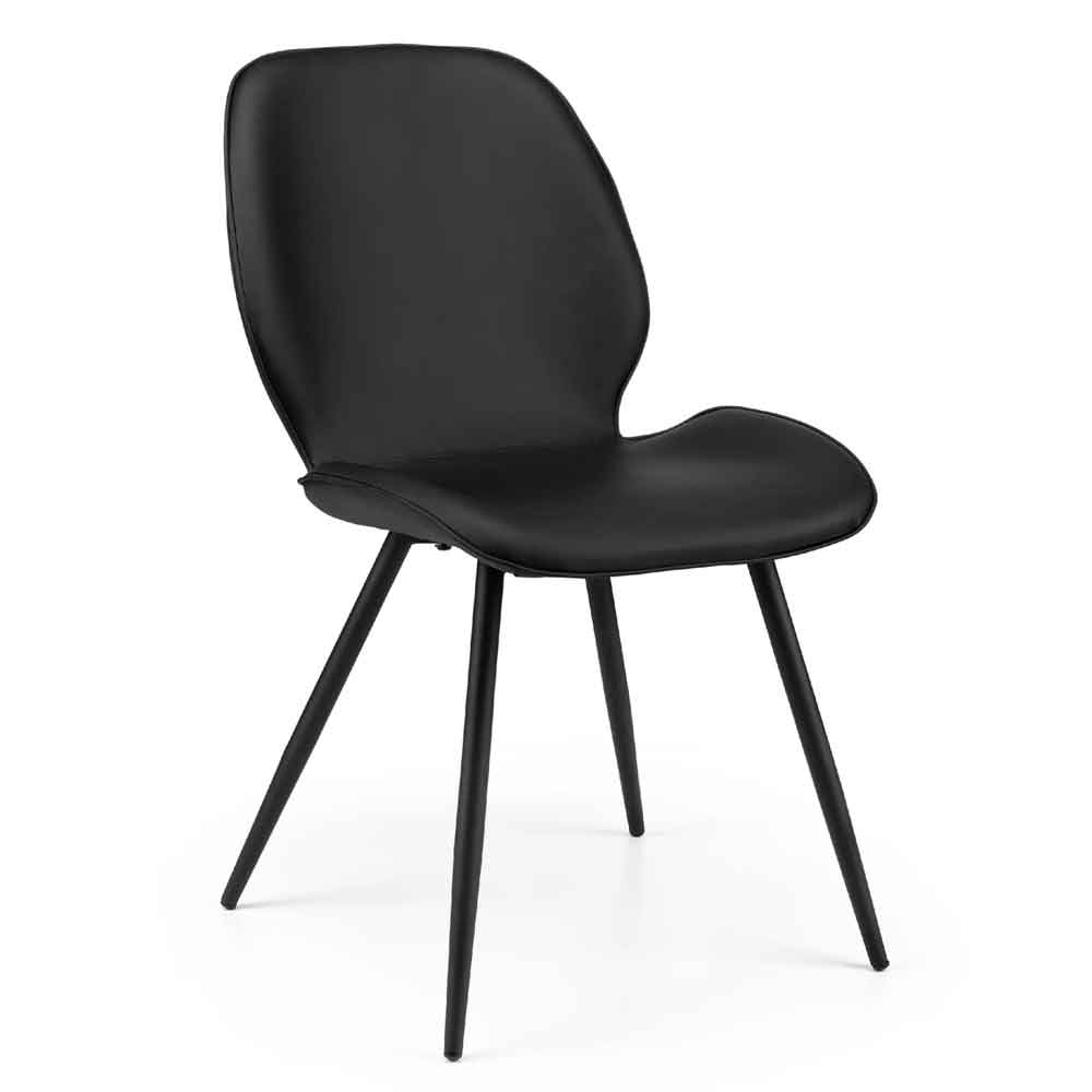 Imsera Black Faux Leather Dining Chairs in Pair