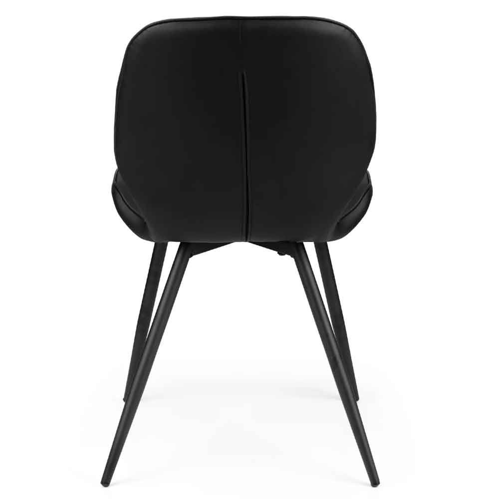 Imsera Black Faux Leather Dining Chairs in Pair