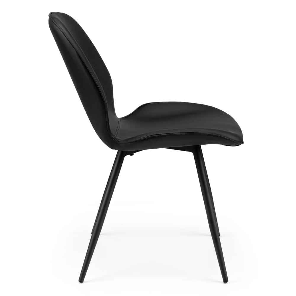 Imsera Black Faux Leather Dining Chairs in Pair