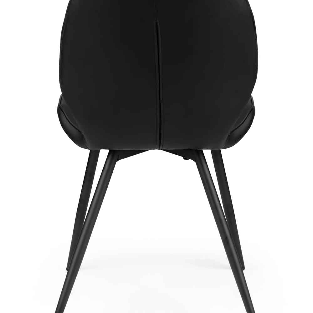Imsera Black Faux Leather Dining Chairs in Pair