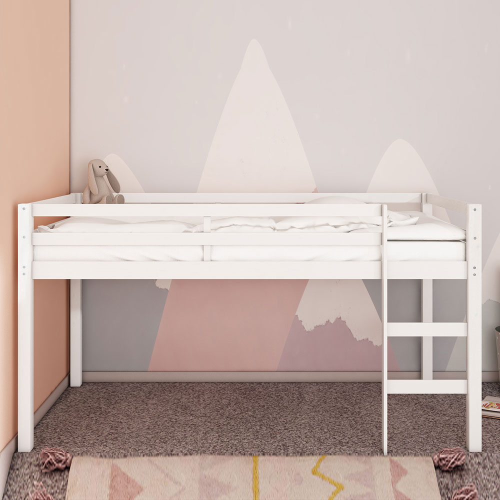 Imtrel Wooden Mid Sleeper Children Bed in White