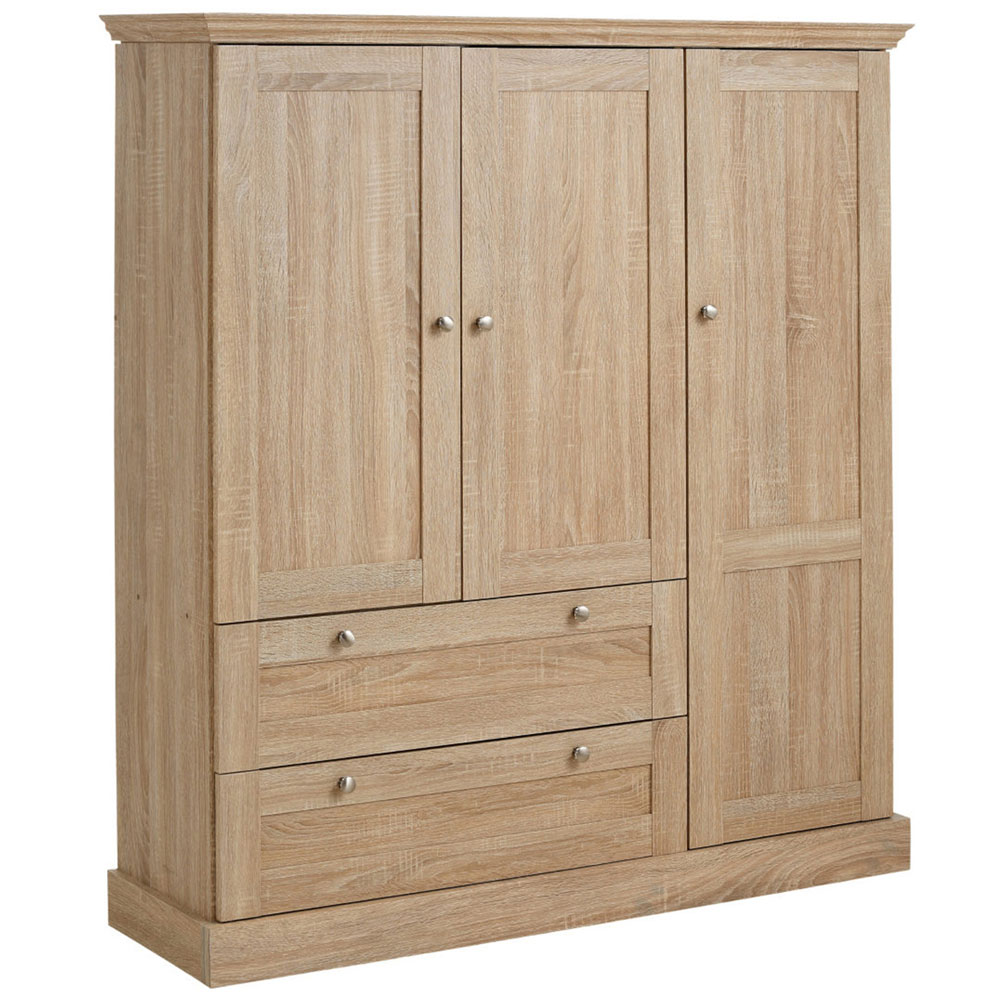 Imvaro Wooden Wardrobe with 3 Doors in Oak