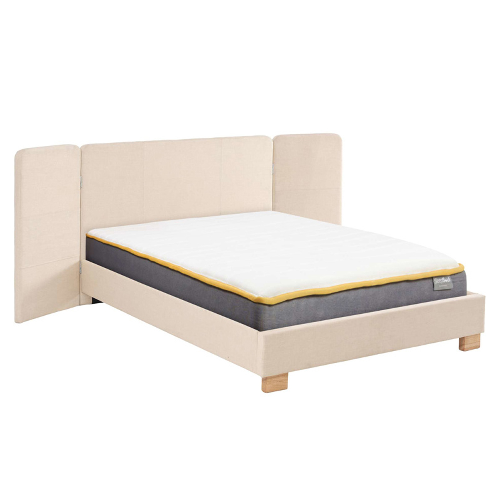 Imvian Fabric Double Bed in Beige