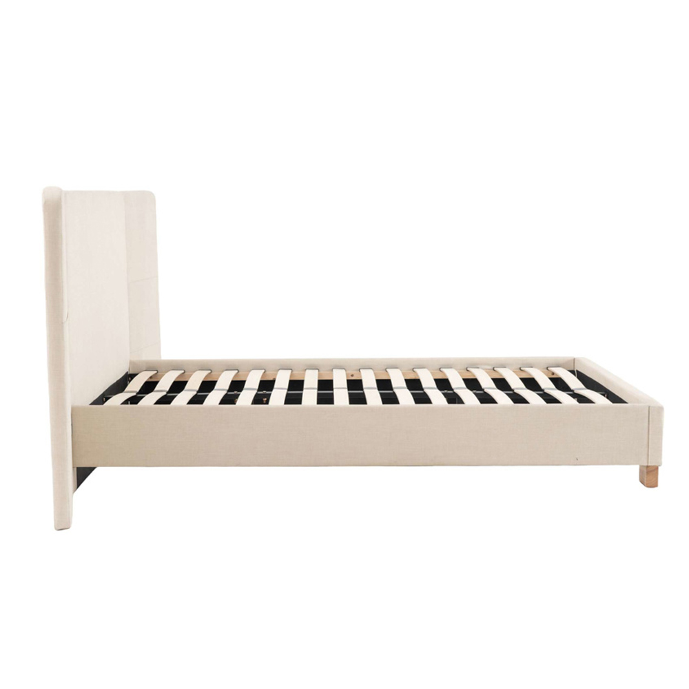 Imvian Fabric Double Bed in Beige