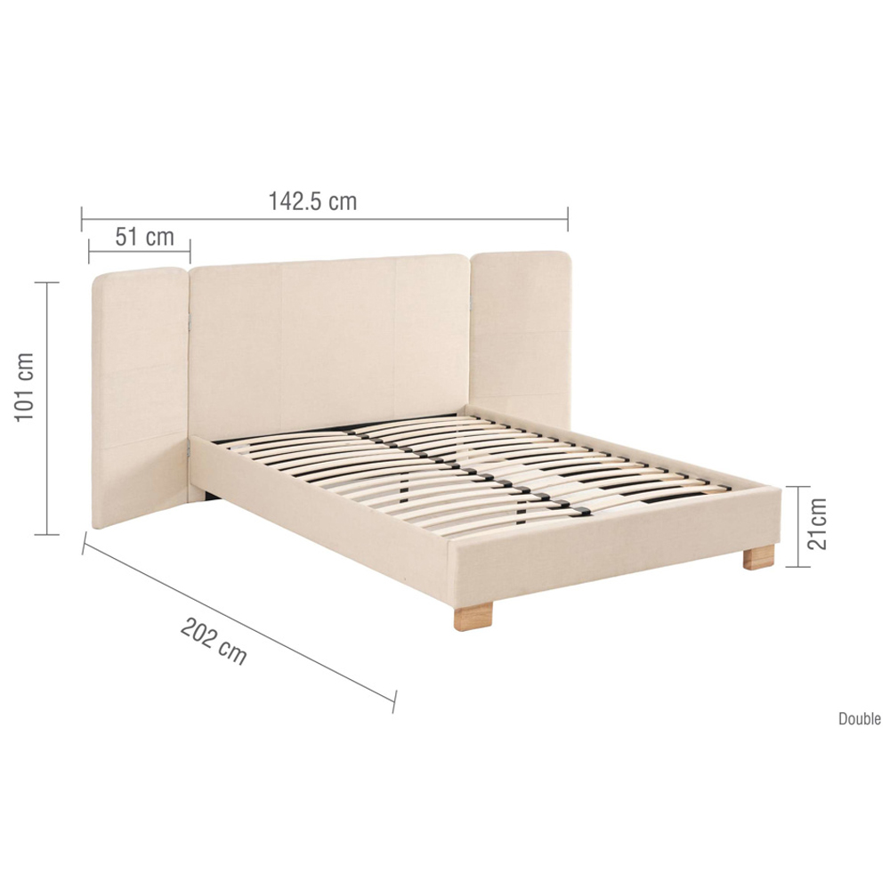 Imvian Fabric Double Bed in Beige