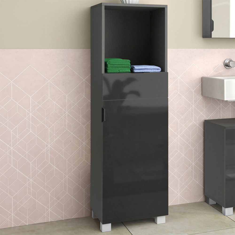 Imvoro Wooden Bathroom Storage Cabinet in Grey