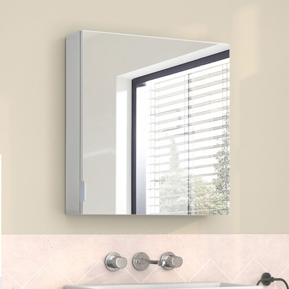 Imvoro Wooden Wall Mounted Bathroom Mirror Cabinet in White
