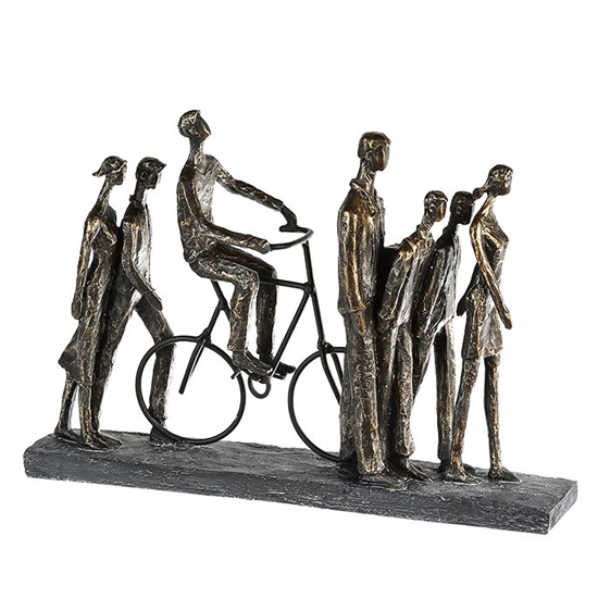 Photo of In the city poly design sculpture in antique bronze and grey