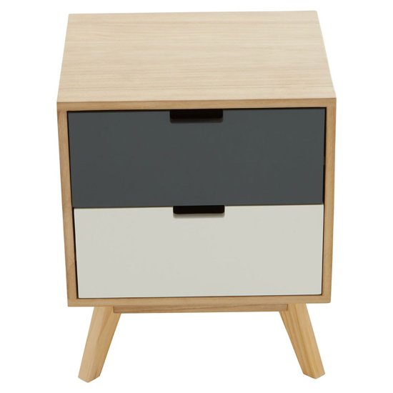 Inaja Wooden Chest Of 2 Drawer In Two Tone And Natural