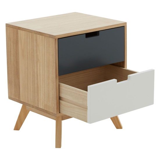 Inaja Wooden Chest Of 2 Drawer In Two Tone And Natural