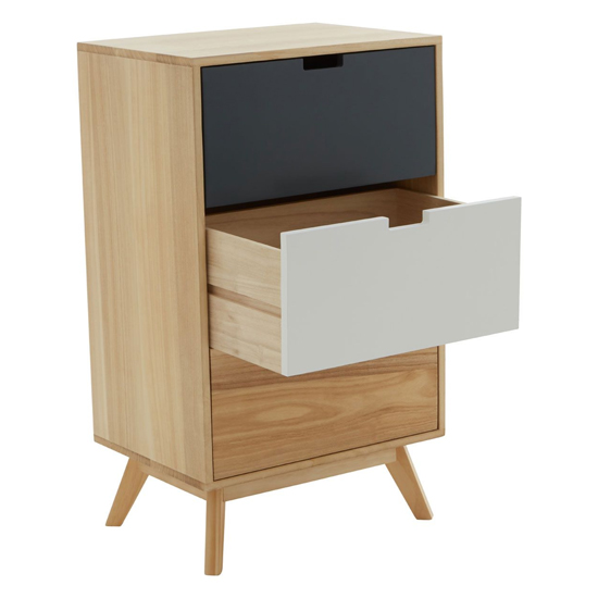 Inaja Wooden Chest Of 3 Drawer In Two Tone And Natural
