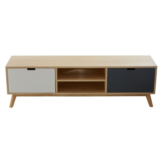 Inaja Wooden TV Stand With 2 Doors In Two Tone And Natural_3