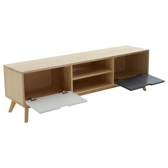 Inaja Wooden TV Stand With 2 Doors In Two Tone And Natural_4