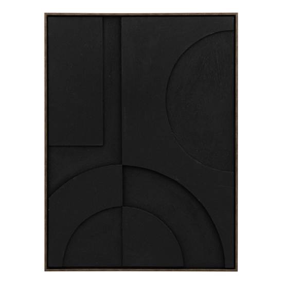 Product photograph of Inala Relief Framed Wall Art In Black And Natural from Furniture in Fashion