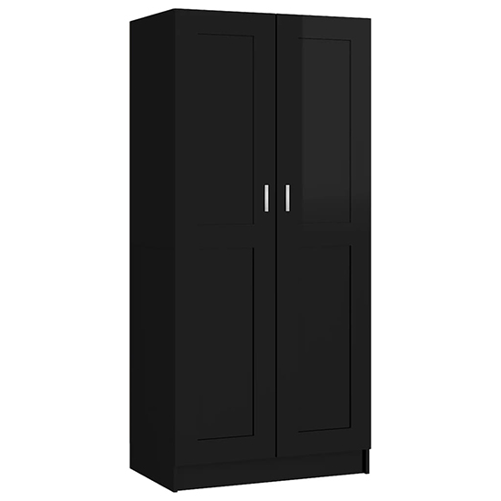 Inara High Gloss Wardrobe With 2 Doors In Black_3