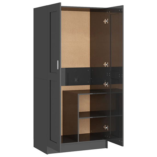 Inara High Gloss Wardrobe With 2 Doors In Grey_5