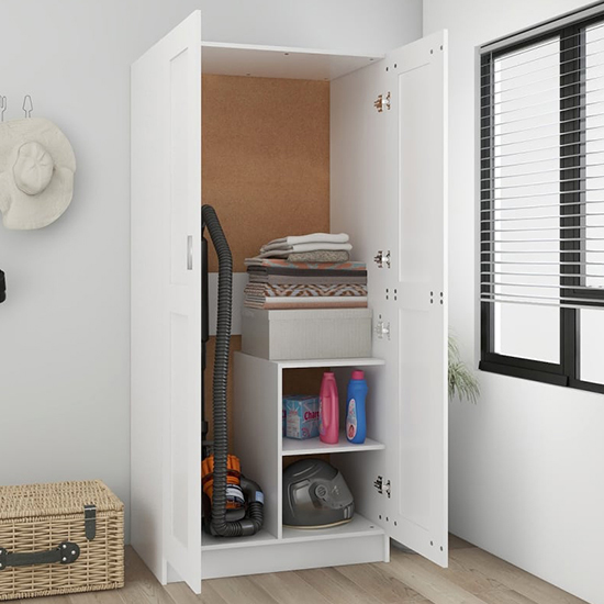 Inara Wooden Wardrobe With 2 Doors In White