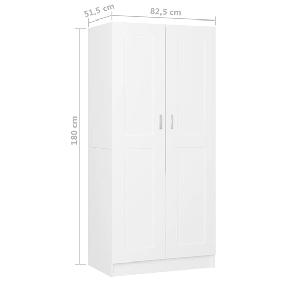 Inara Wooden Wardrobe With 2 Doors In White_6