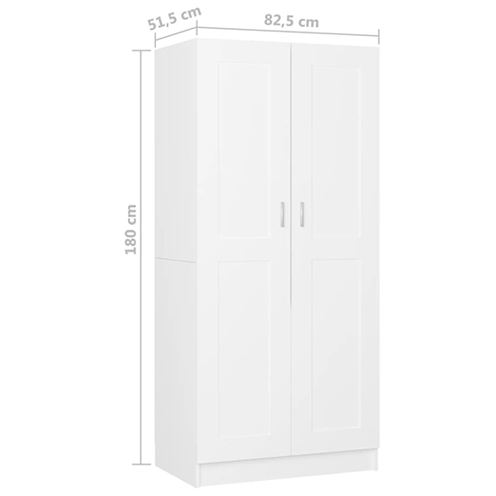 Inara Wooden Wardrobe With 2 Doors In White