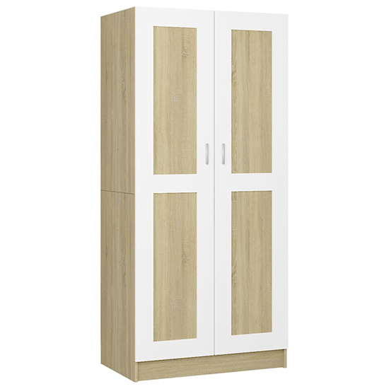 Inara Wooden Wardrobe With 2 Doors In White And Sonoma Oak_3
