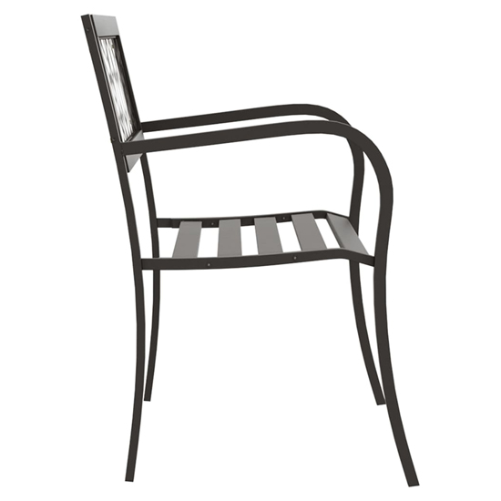 Inaya 125cm Welcome Design Steel Garden Seating Bench In Black_4