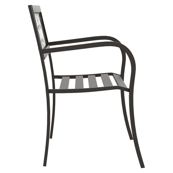 Inaya 125cm Welcome Design Steel Garden Seating Bench In Black