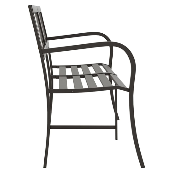 Inaya 246cm Rose Design Steel Garden Seating Bench In Black_4