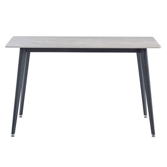 Photo of Inbar 130cm marble dining table in rebecca grey with black legs