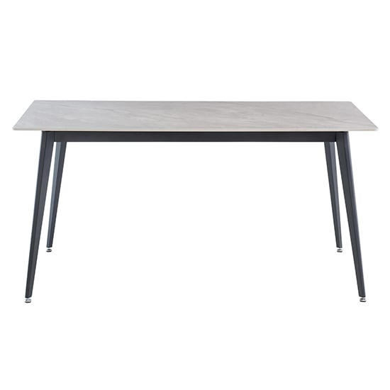 Inbar 160cm Marble Dining Table In Rebecca Grey With Black Legs_1