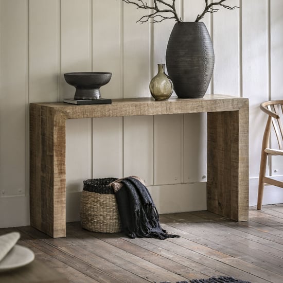 Inca Mango Wood Console Table In Natural