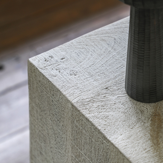Inca Mango Wood Side Table Square In Whitewash