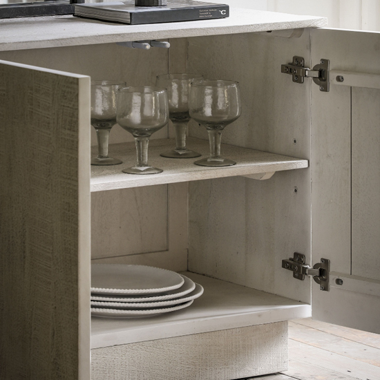 Inca Mango Wood Sidebaord With 4 Doors In Whitewash