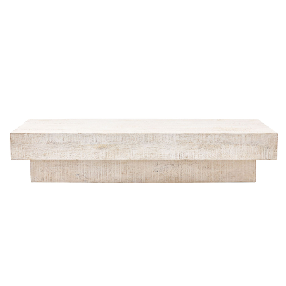 Inca Wooden Coffee Table In Whitewash