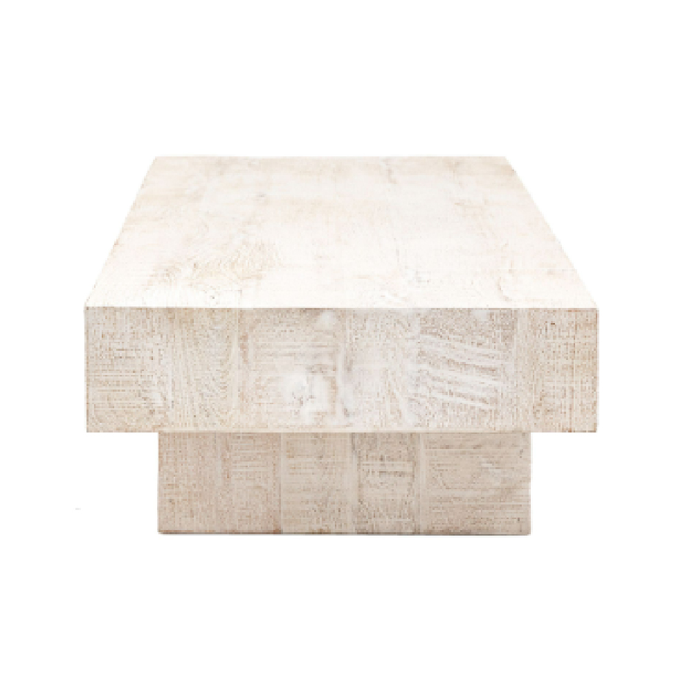 Inca Wooden Coffee Table In Whitewash